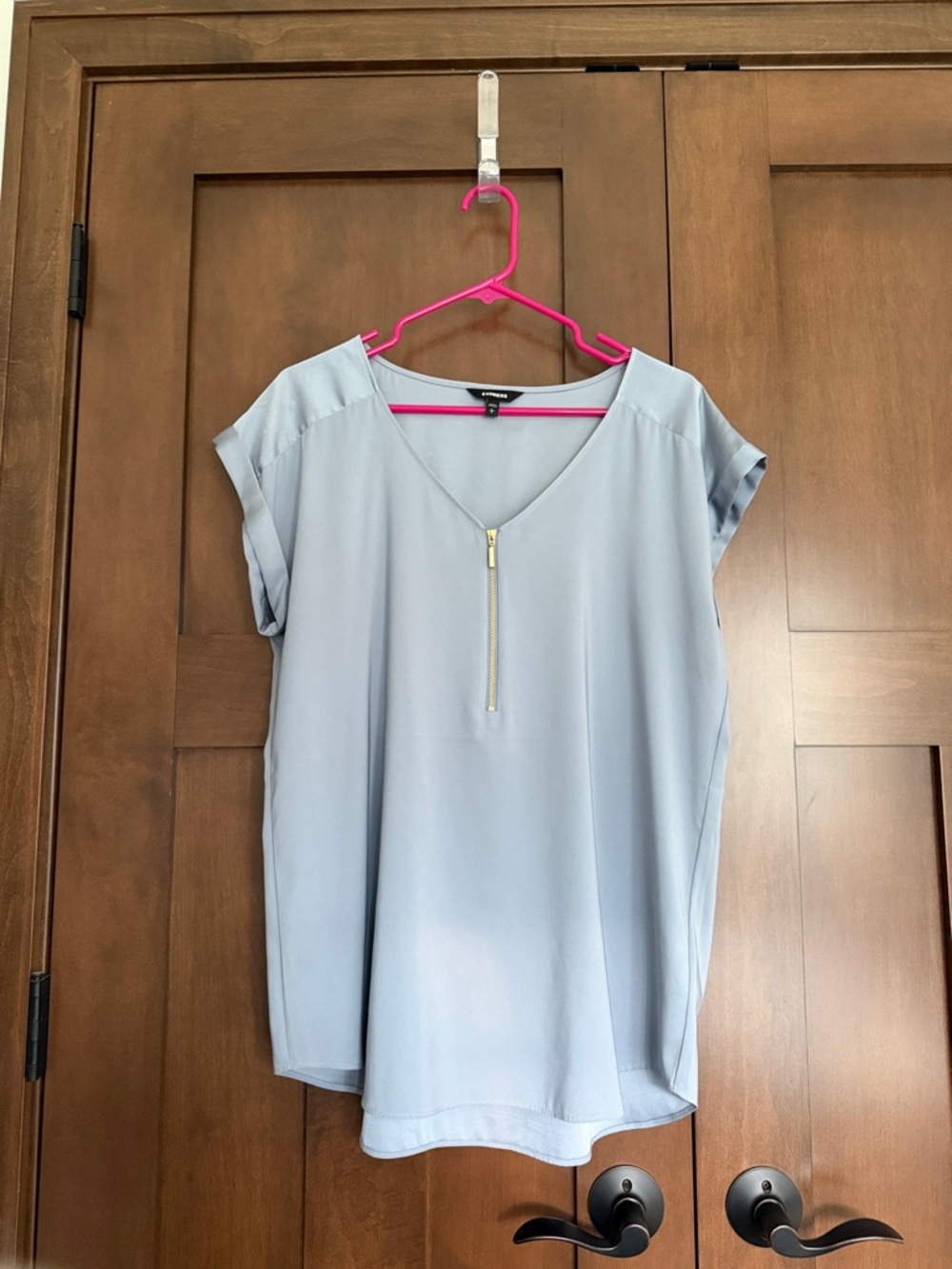 Express V-Neck Zip-Front Blouse